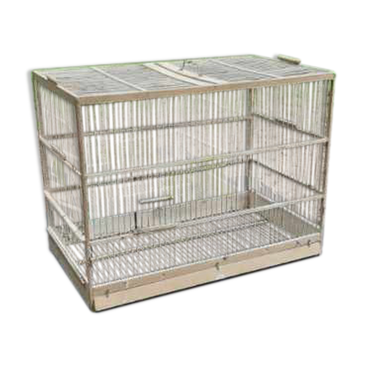 large wooden and iron birdcage 1930s