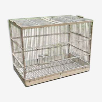 Cage à oiseaux en bois et fer années 30