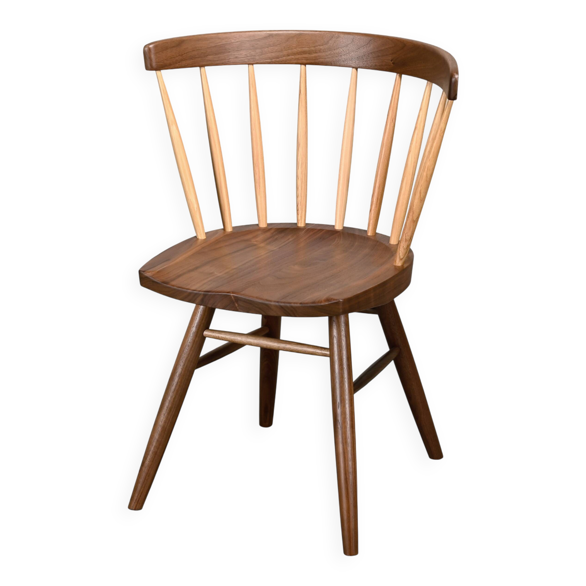 George Nakashima N19 Straight Chair in Walnut and Hickory for Knoll Studio