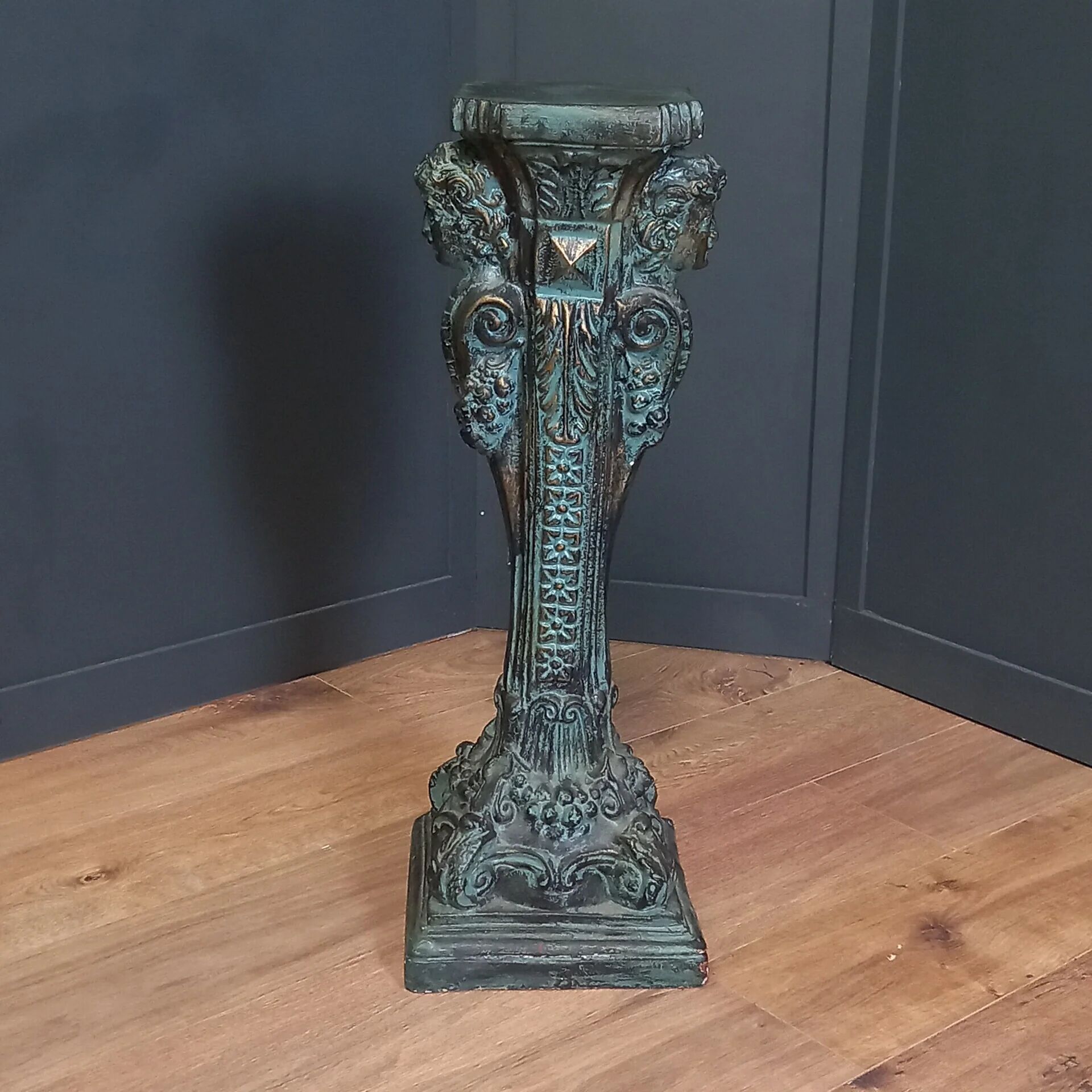 Antique ceramic column faux bronze
