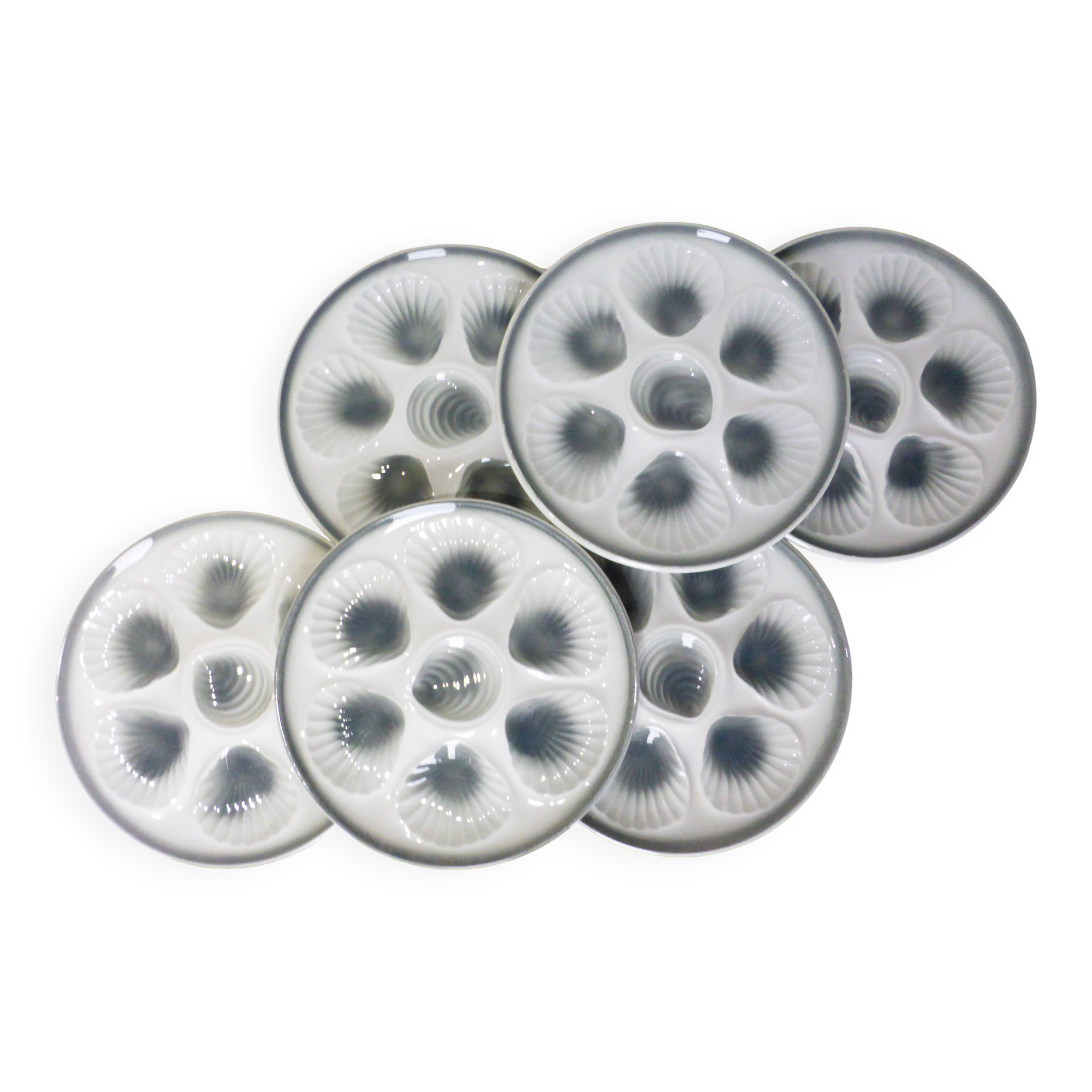 6 oyster plates Moulin des Loups and Orchies 210371