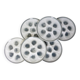 6 oyster plates Moulin des Loups and Orchies 210371