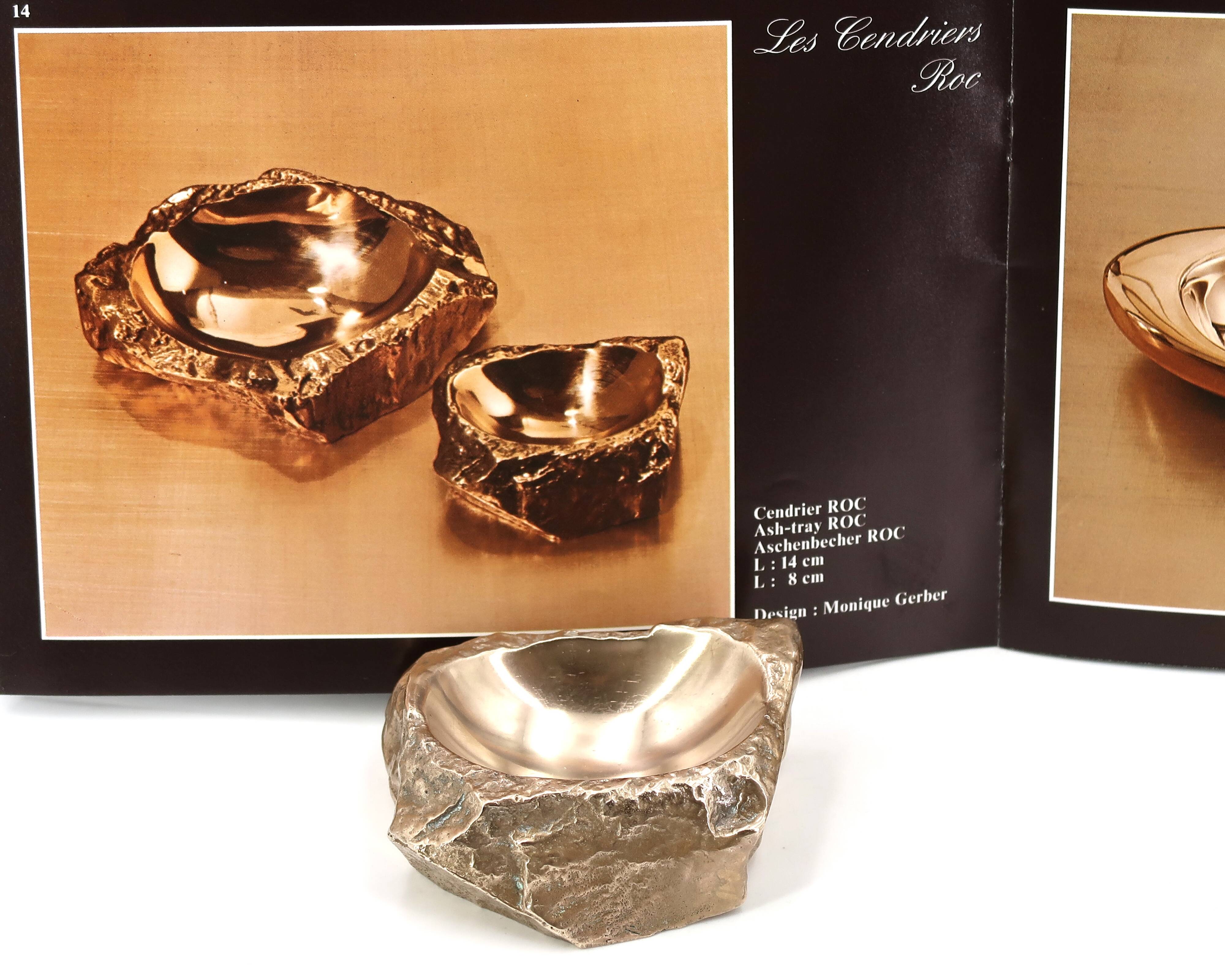 Bronze pocket tray or ashtray by Monique Gerber, 1970s.