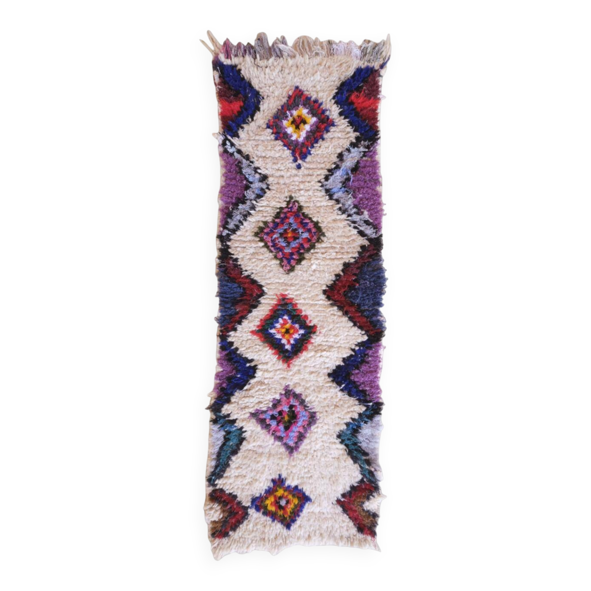 Vintage Bohemian Berber Rug - 194 x 64 cm