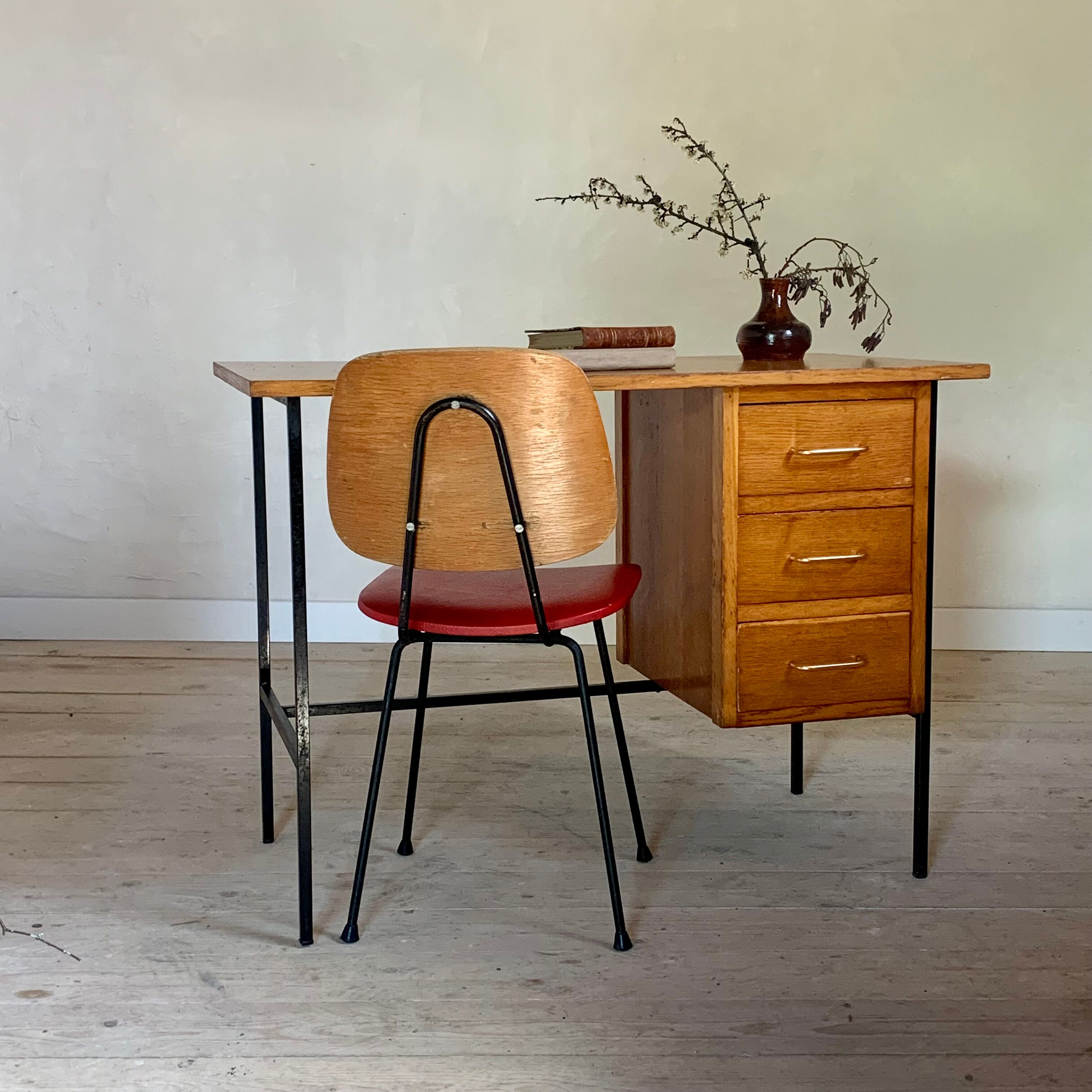 Vintage modernist oak desk