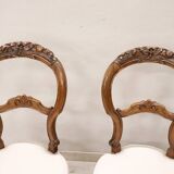 Chaises De Salle à Manger En Noyer, XIXe Siècle