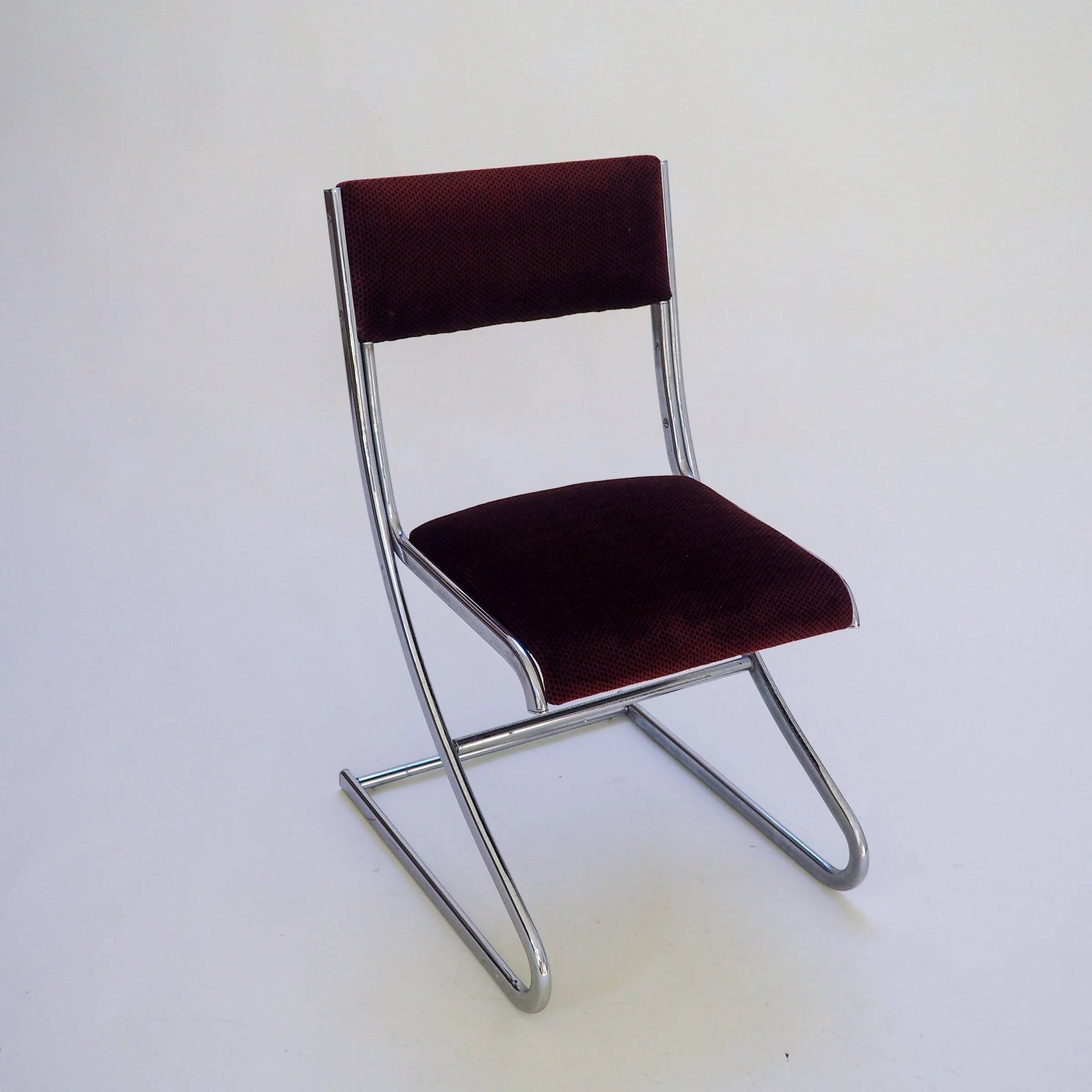 70s tubular chrome dining chair
