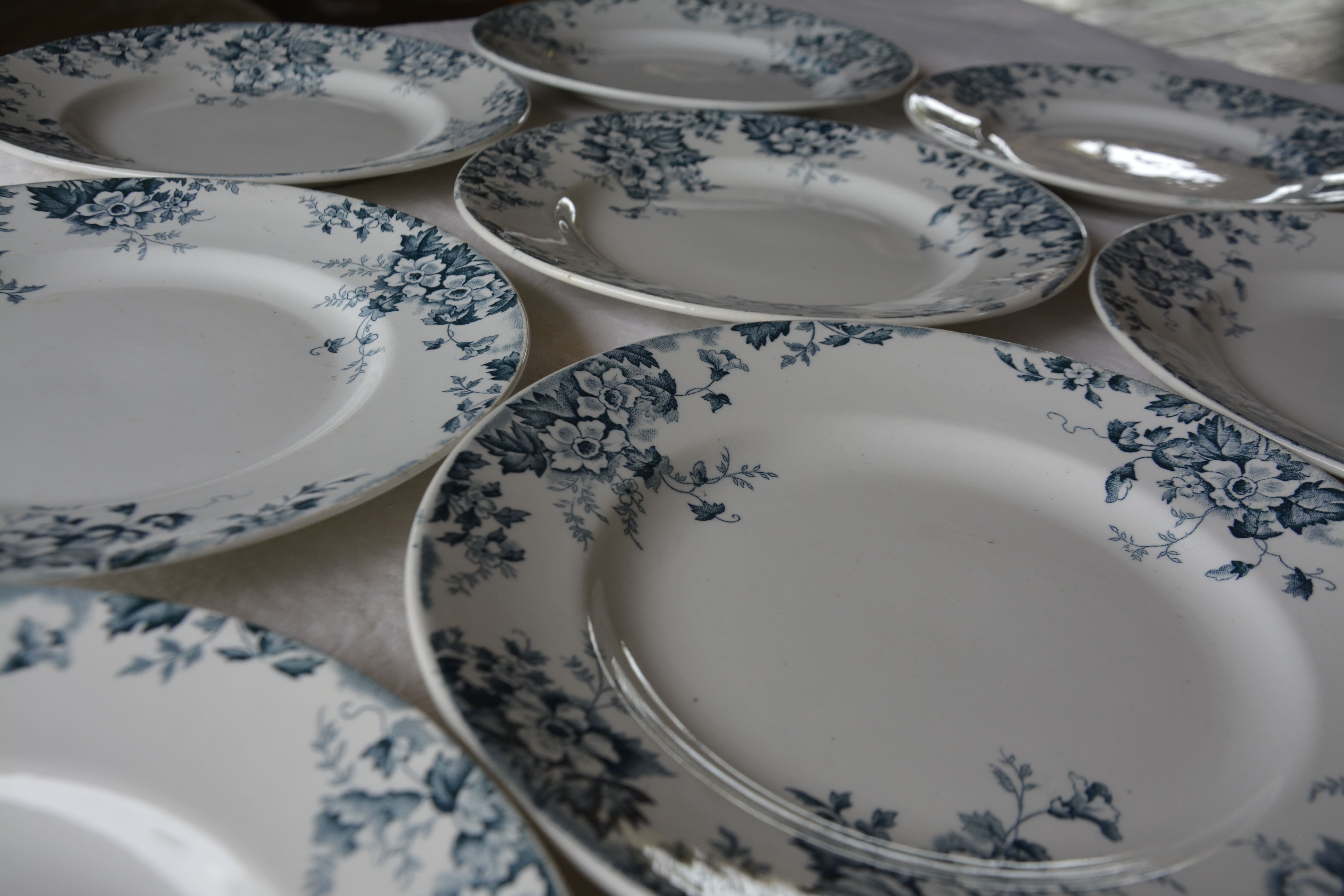 6 flat plates St Amand model Marie-Louise