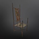 Copper and brass throne chair by Cor de Ree, Netherlands 1990