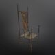 Copper and brass throne chair by Cor de Ree, Netherlands 1990