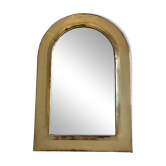Polished brass arch wall mirror, Moroccan craftsmanship, 44 x 29 cm