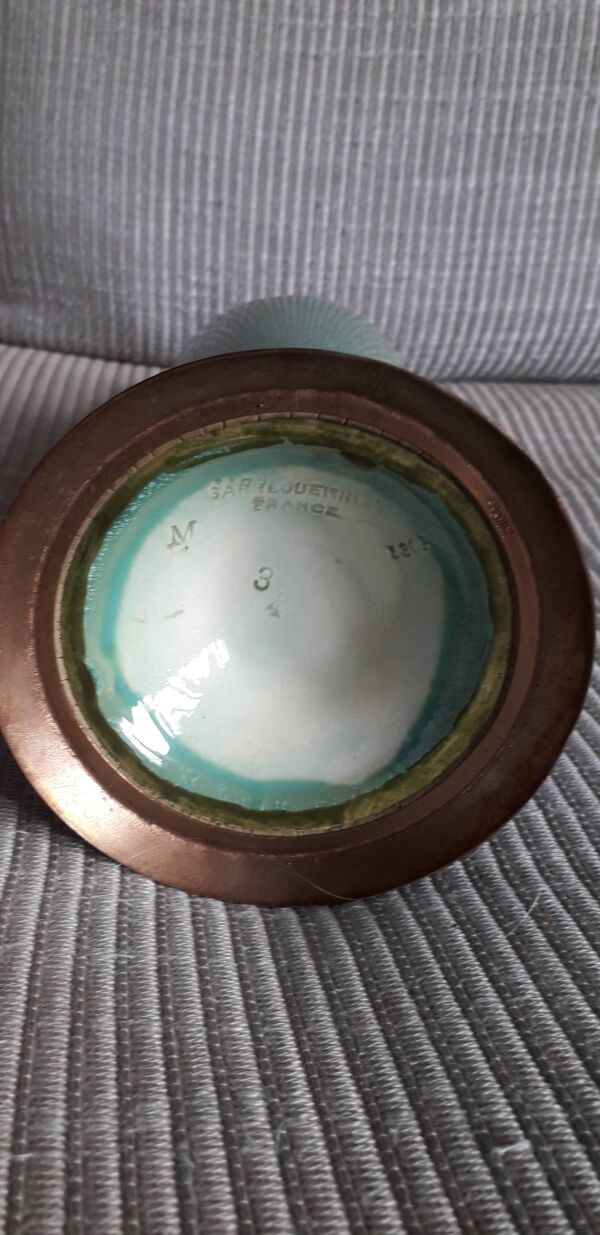 Grand vase vintage des années 30 en céramique Sarreguemines