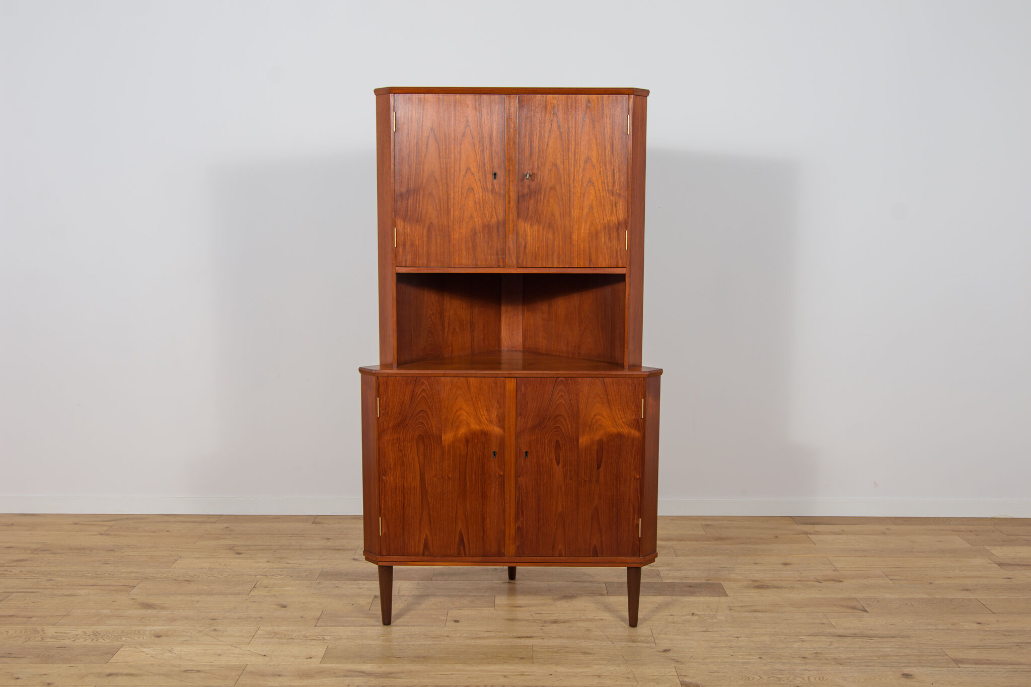 Mid-Century Corner Teak Cabinet, Denmark, 1960s