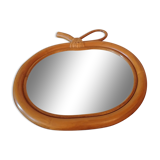 Rattan mirror vintage apple 1960 1970  33x32cm