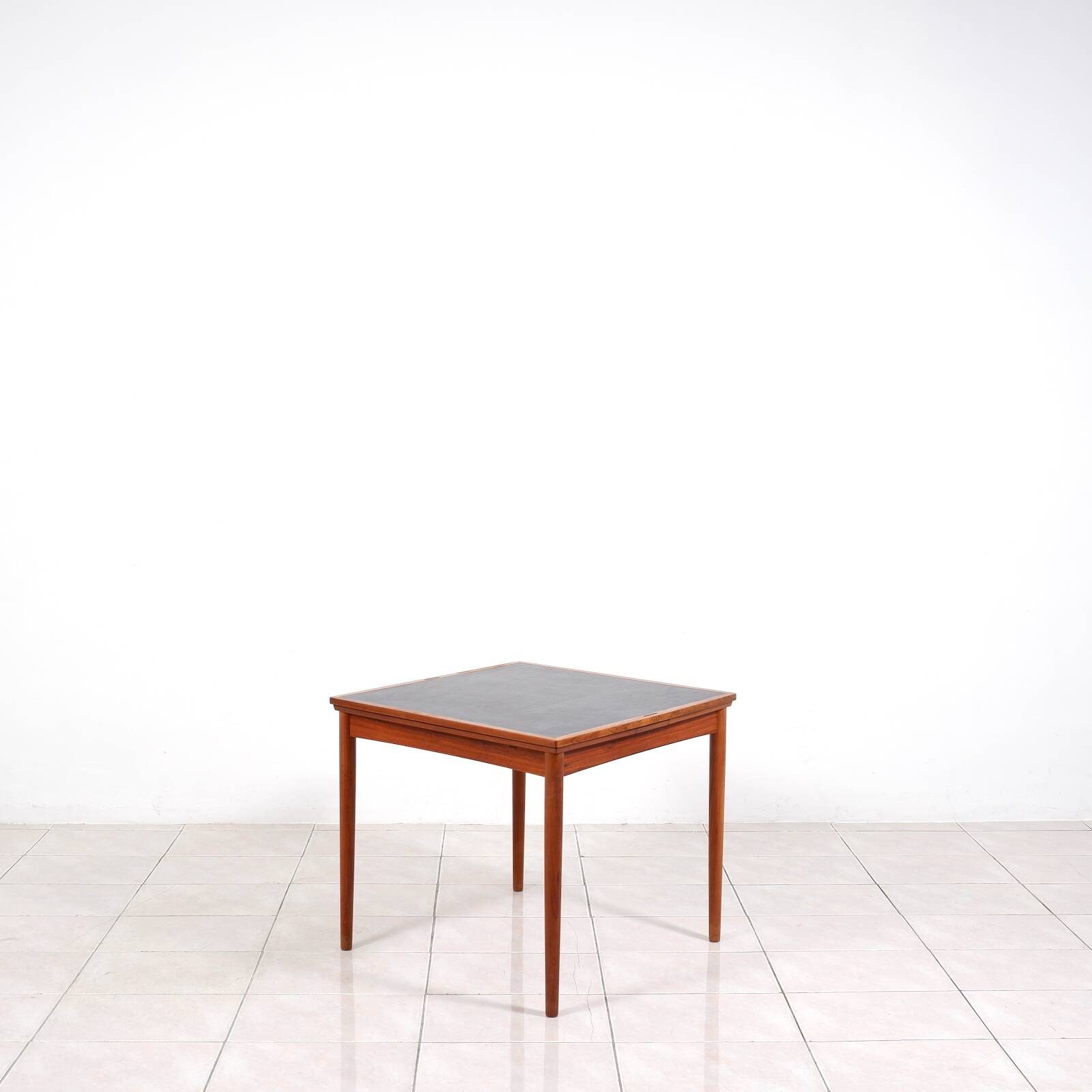 Rosewood / leather dining / gaming table by Poul Hundevad