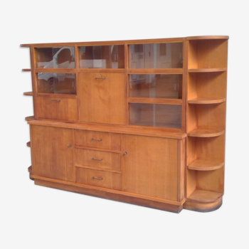 Vitrine bibliotheque modulable secrétaire bar en chêne des années 50-60 vintage