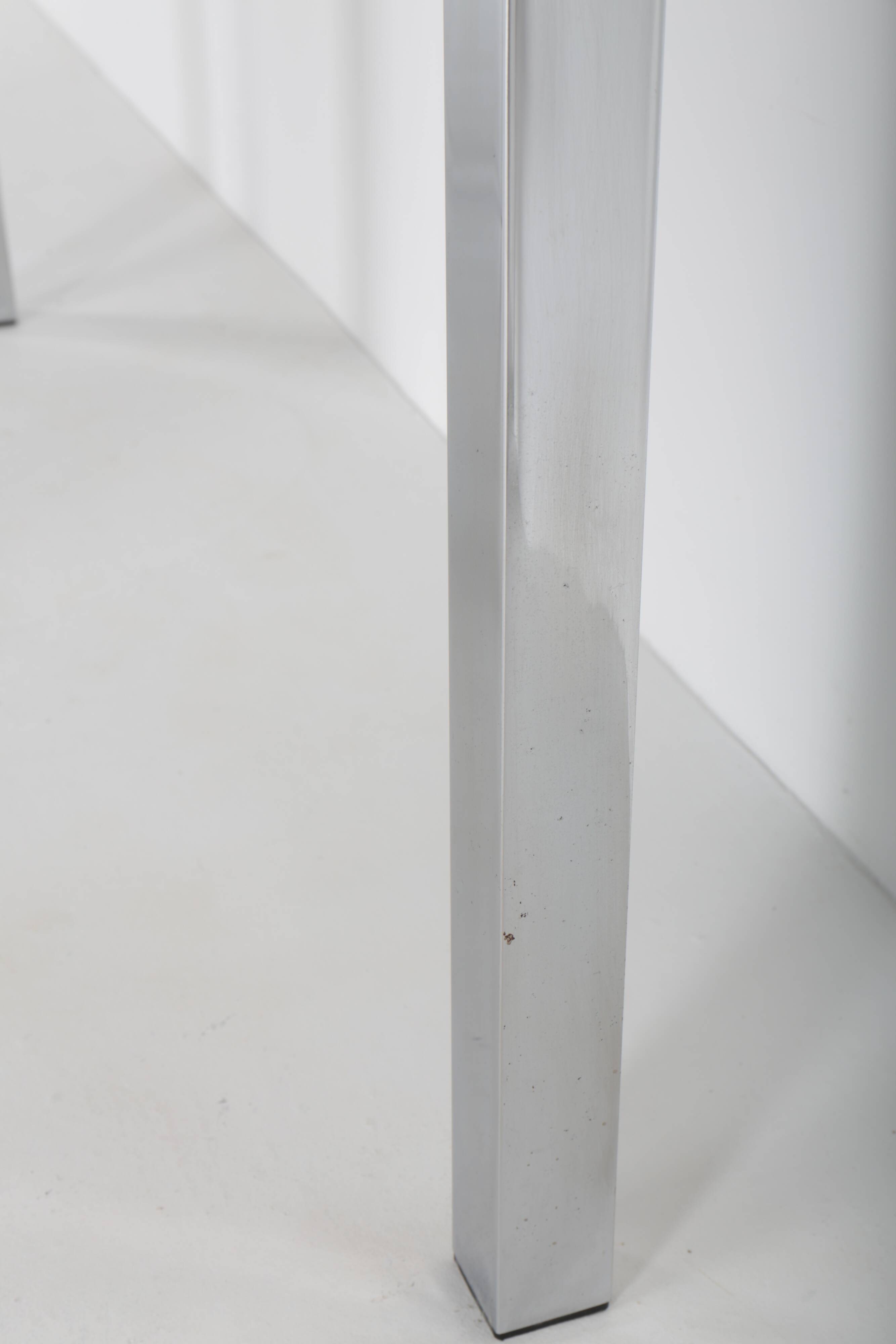 Vintage Roche Bobois table in chrome and smoked glass, 70s