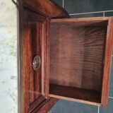 curved mahogany chest of drawers with marble top