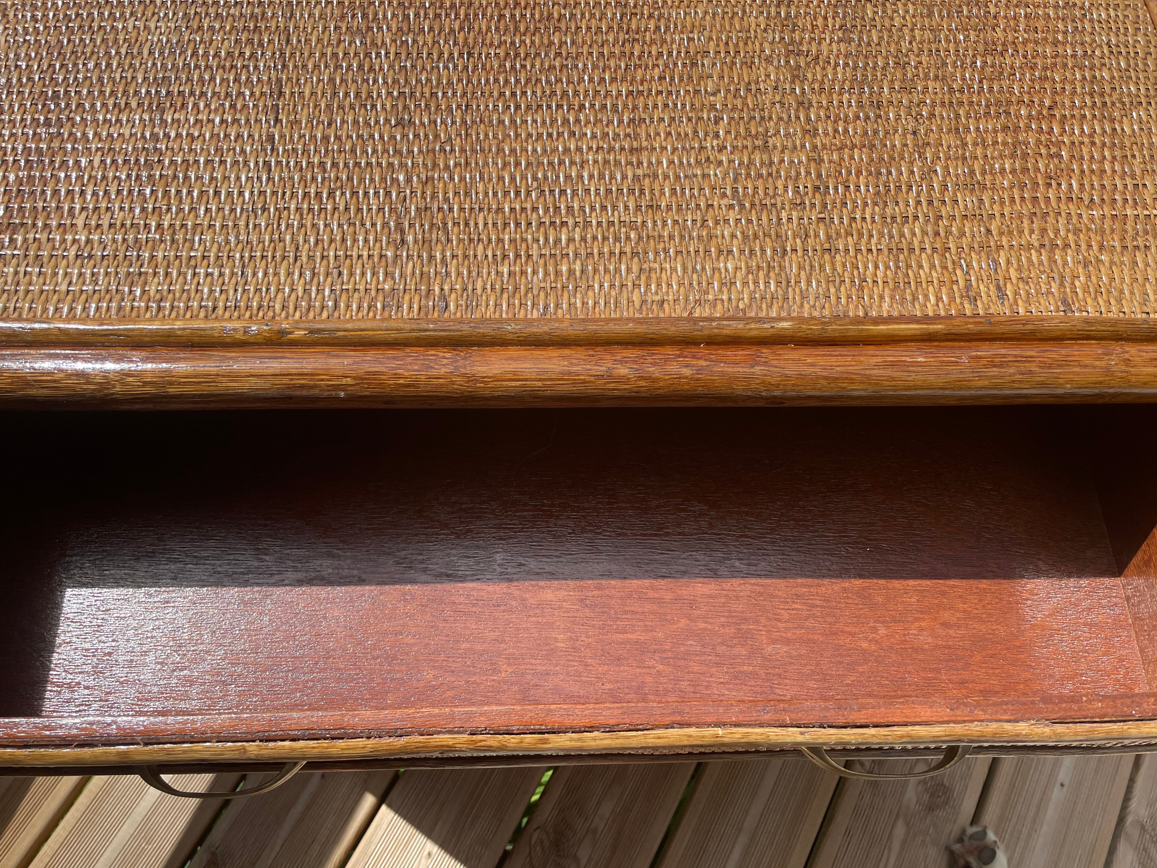 Commode osier et rotin