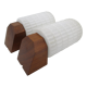 Pair of Scandinavian teak and opaline wall lamps philips