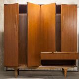 Scandinavian teak cabinet 1960 with mounting plan