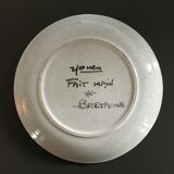 Signed floral decoration plate