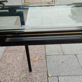 Console ancienne plateau verre vintage