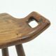 Brutalist Spanish Side Chair Stool in Solid Oak, 1960s