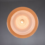 Mid-century Pink Glass & Brass Pendant Lamp