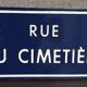 Old street sign "Cemetery Street"