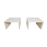 Pair of vintage travertine coffee or side tables, 1970s