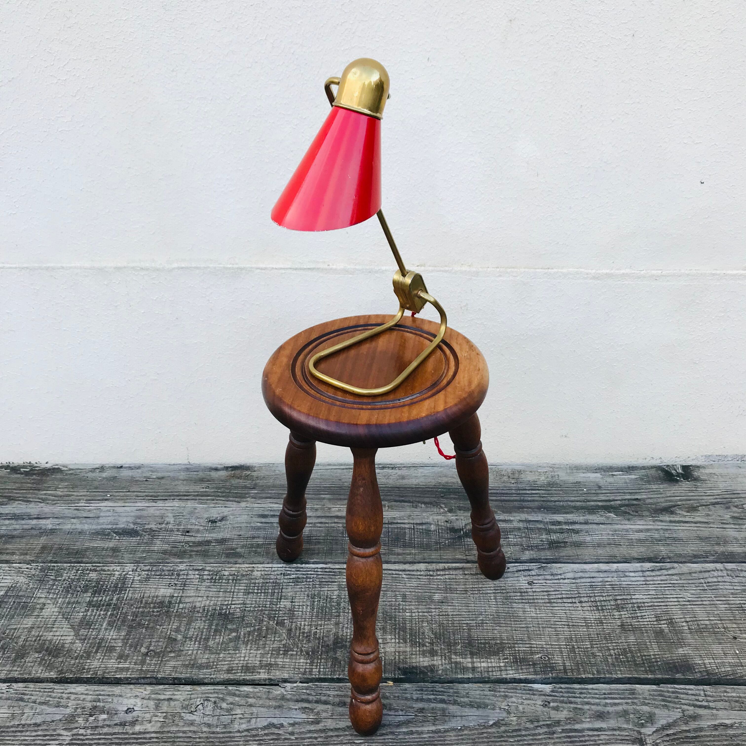 Vintage solid wood stool 1970