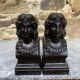 Pair of antique cast iron fire dogs "Ariadne"