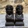 Pair of antique cast iron fire dogs "Ariadne"