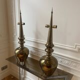 Pairs of lamps in copper metal 1980s