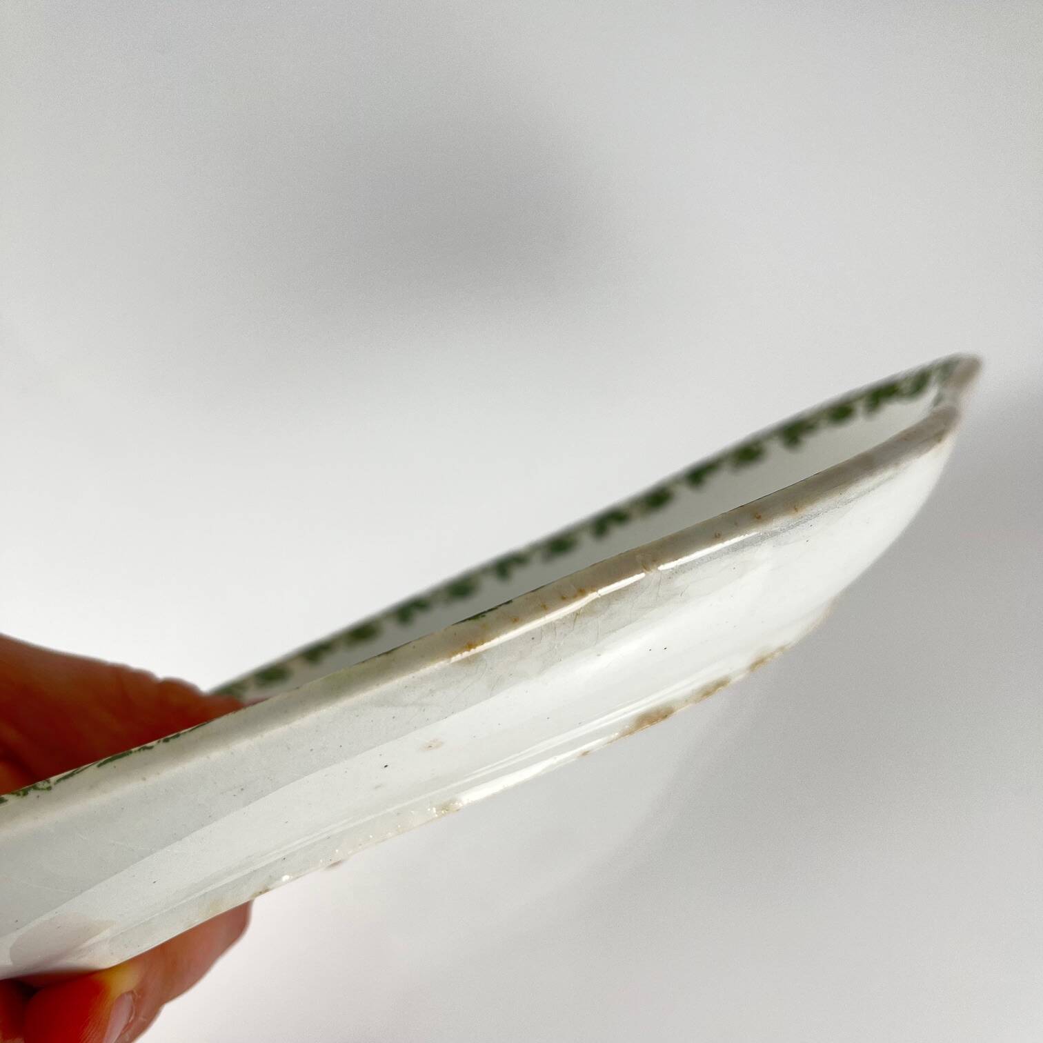 Rare "Denise" Ironstone Ravier by St Amand, green, early 20th century