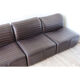 Canapé modulable vintage en cuir marron, 1970