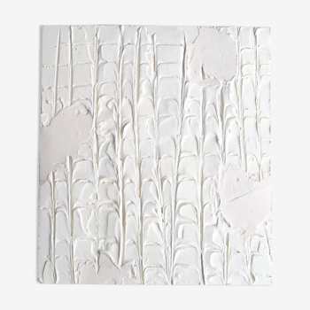 Tableau, peinture blanche texturée de Vincent Dufresne, 2017