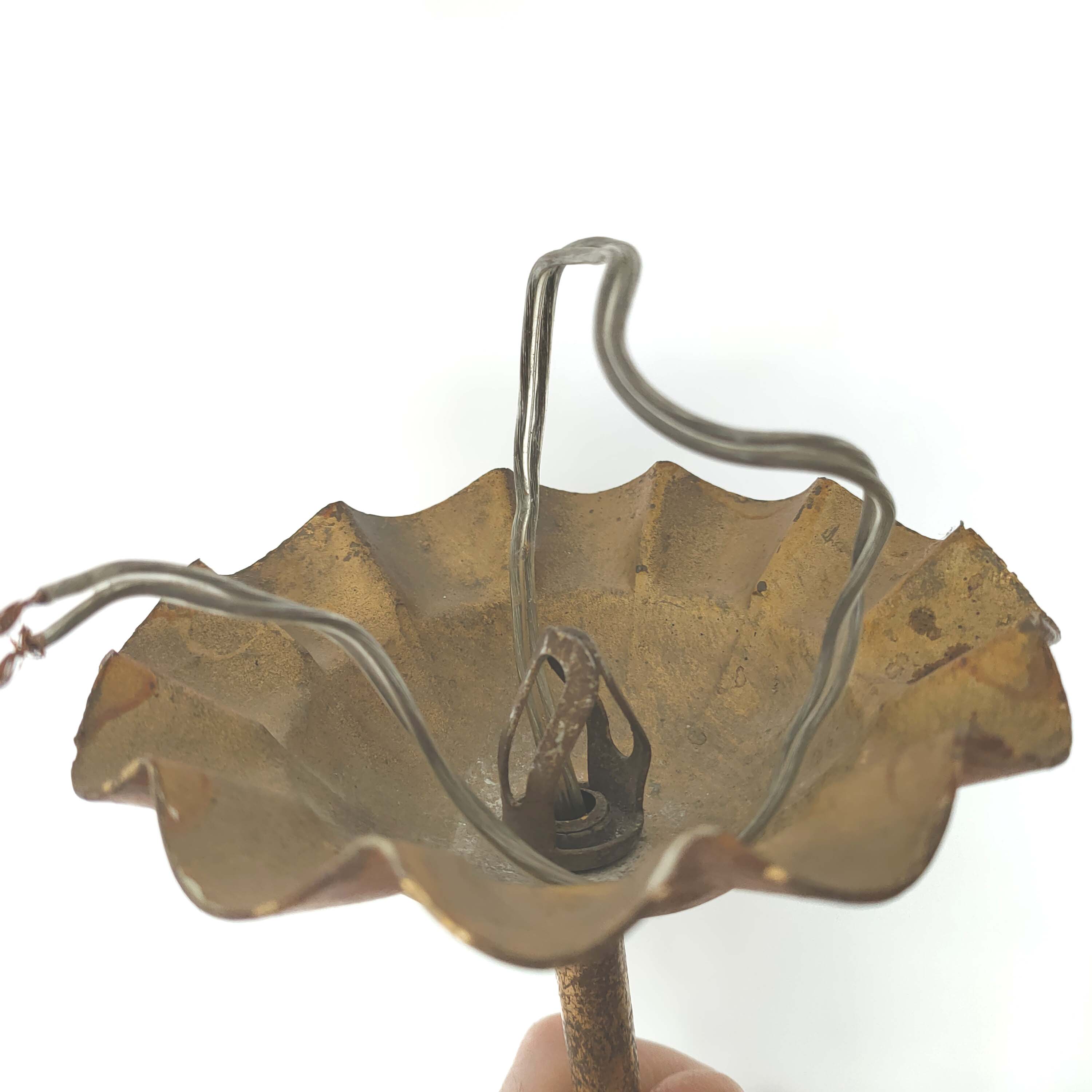 Golden metal leaf and flowers