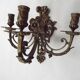 Pair of Heavy Victorian Bronze Triple Wall Sconces Griffin & Flower Detail