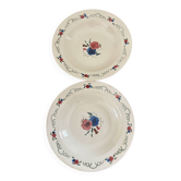 Set of two antique deep plates HBCM Montereau Villefranche.