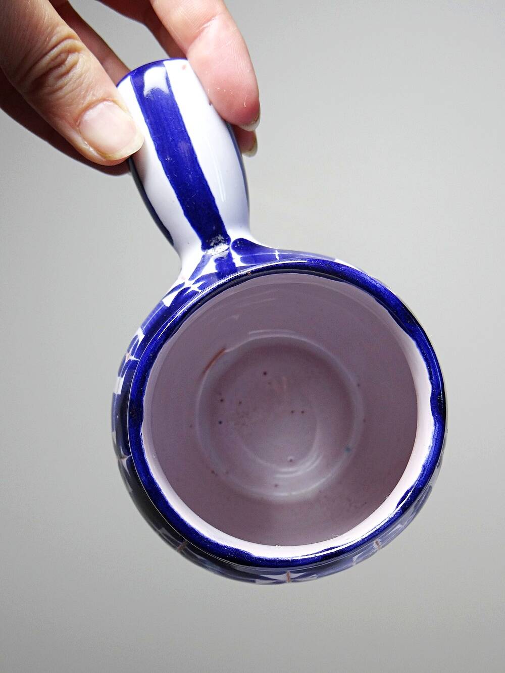 Small ceramic pan Robert Picault Vallauris signed RP cobalt blue 1960-70