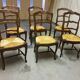 Chaises Regence en chêne pailleés