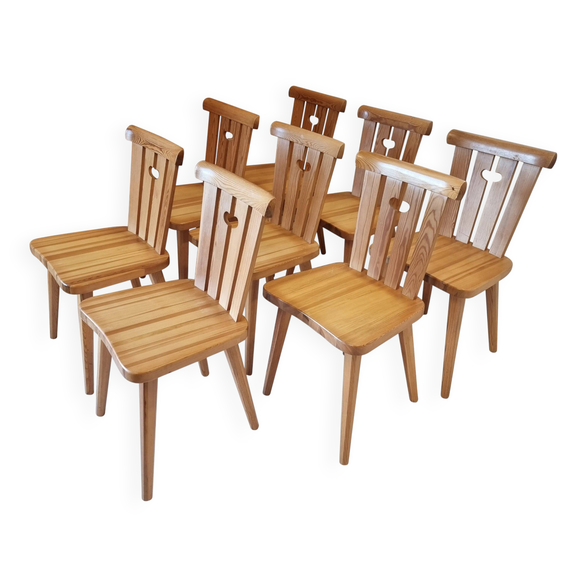 Göran Malmvall, Ensemble '8' with pine chairs, Sportstugemöbler / Scandinavian Modernity