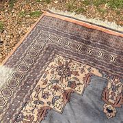 Vintage Persian Moud Carpet Handwoven Wool 240x160 Iran Oriental Old Salon