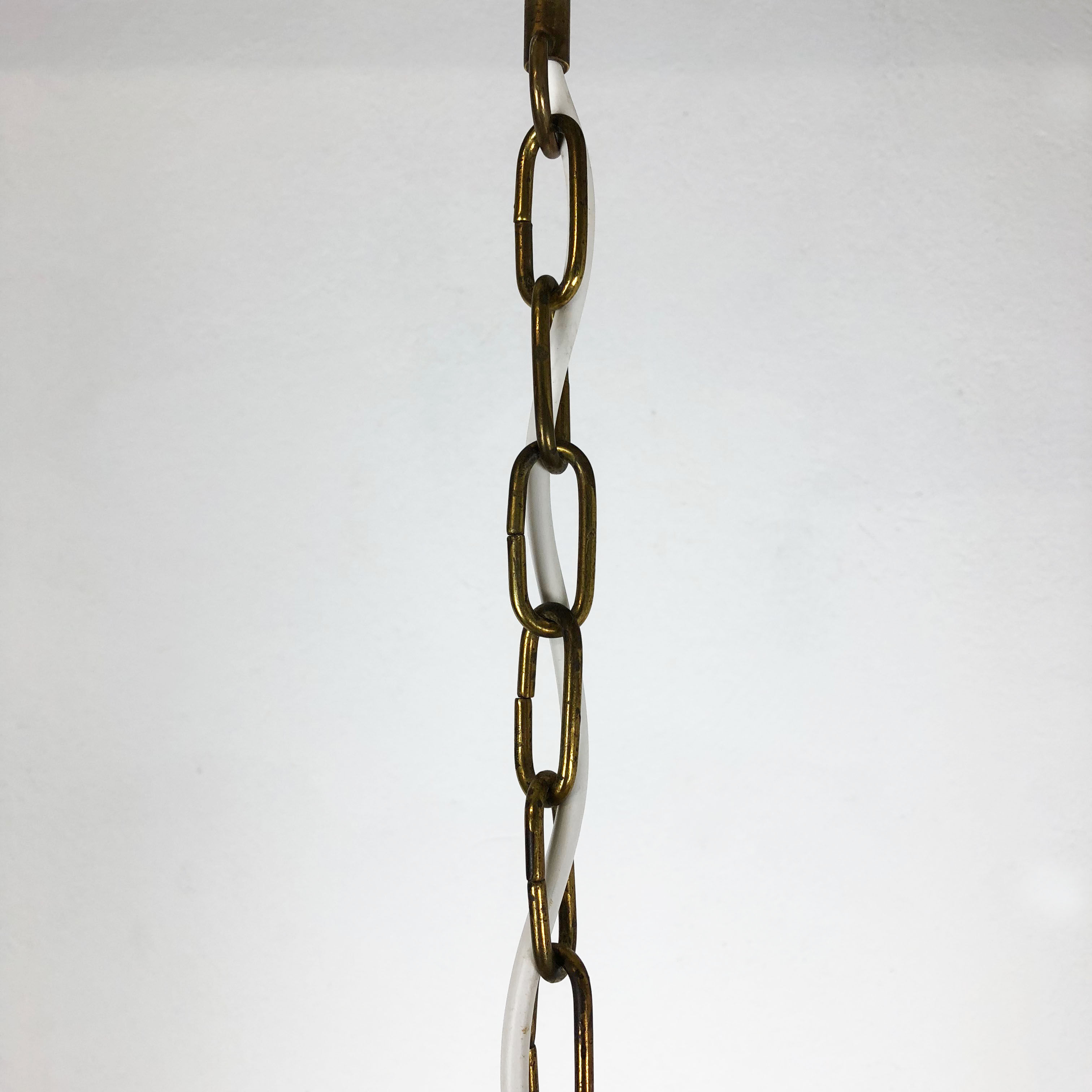 Hollywood Regency Ice Glass Hanging Light, J. T. Kalmar Lights, Austria, 1950s