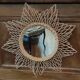 Vintage rattan sun mirror, 51 cm