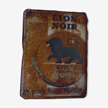 Plaque publicitaire en tôle LION NOIR - 1950 - France