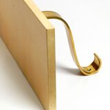 Two 1960s large Aldo Tura shelves made of wood and goatskin in beige