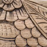 Art Deco mirror bevelled raw oak 1930